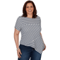 Plus Size Skyes the Limit Summer Spice Stripe Knit Blouse - image 1