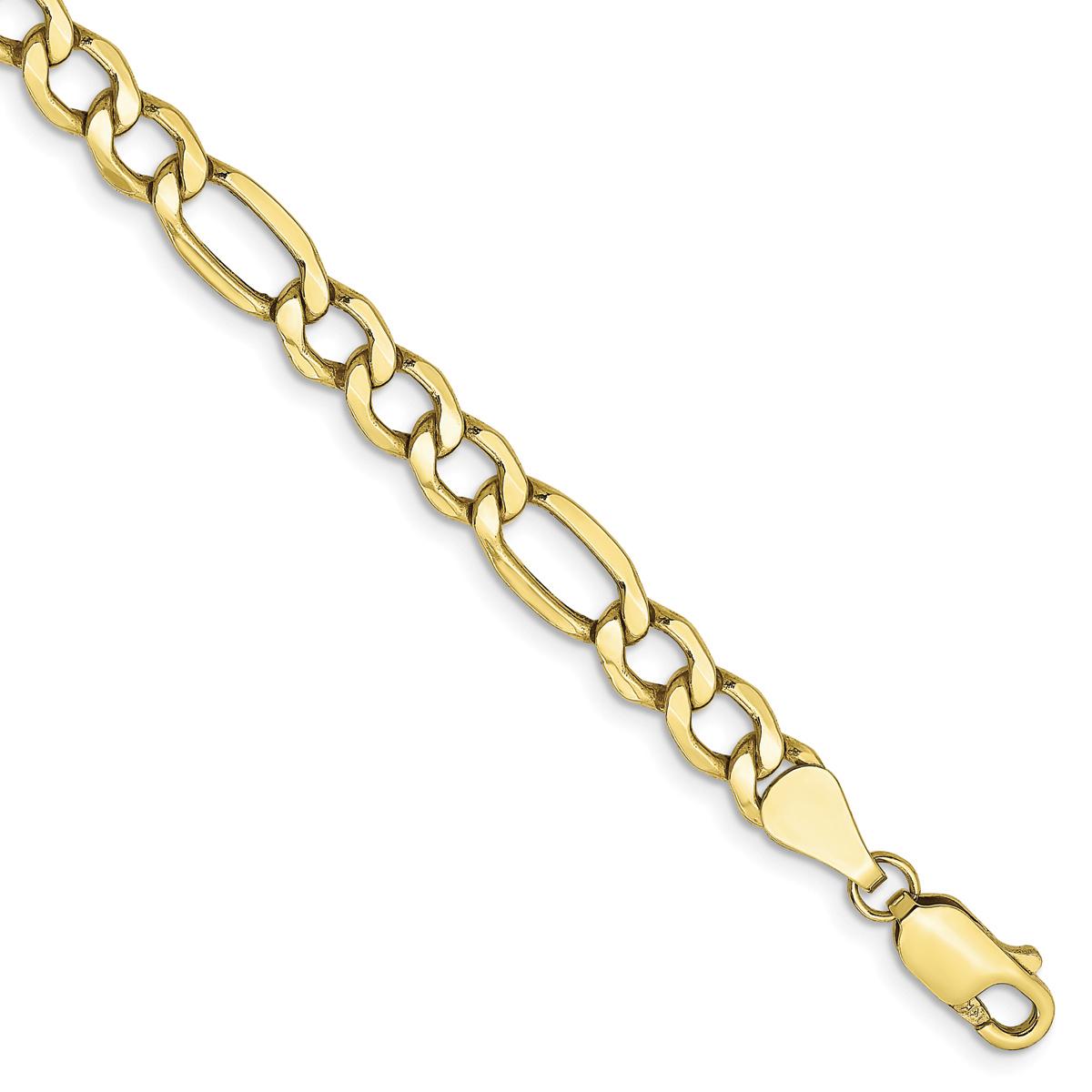 Mens Gold Classics™10kt. 5.35mm 18in. Semi-Solid Figaro Chain