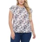 Plus Size NY Collection Short Flutter Sleeve Print Moss Crepe Sp - image 1