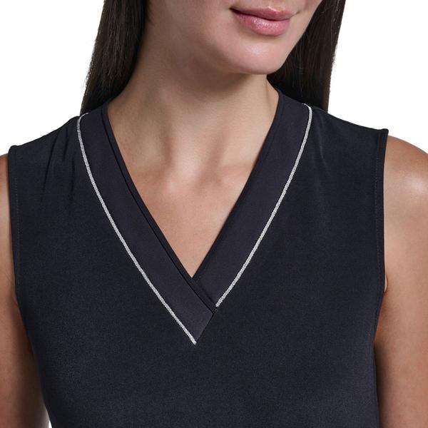 Womens Calvin Klein Rhinestone Trim V-Neck Sweater Vest