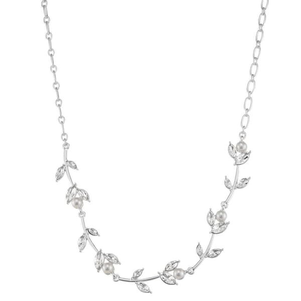 You''re Invited Silver-Tone Pearl & Crystal Statement Necklace