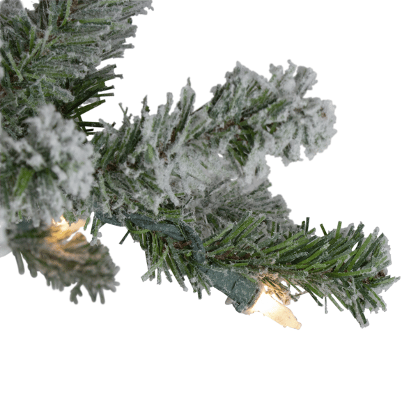 Northlight Pre-Lit Slim Flocked Alpine Christmas Trees - Set of 3