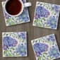 4pk. Beautiful Hydrangea Square Coaster Set - image 2