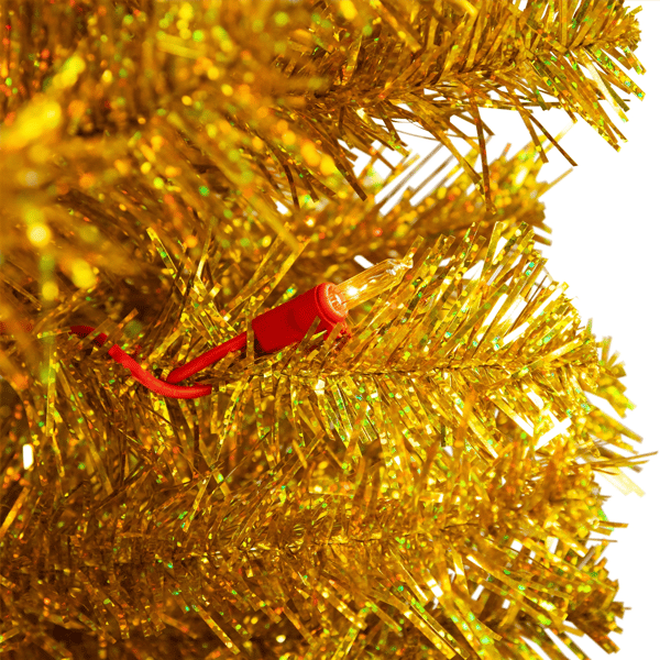 Northlight 6ft. Pre-Lit Pencil Tinsel Artificial Christmas Tree