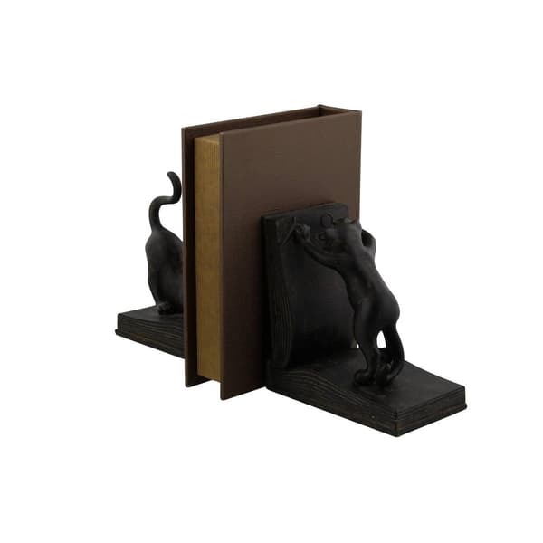 9th & Pike&#174; Rustic Book and Cat Bookend Pair