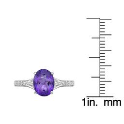 Sterling Silver Ring w/ Amethyst & White Topaz Gemstones