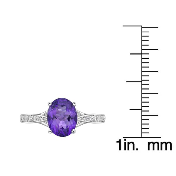 Sterling Silver Ring w/ Amethyst & White Topaz Gemstones