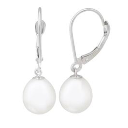 Gemstone Classics&#40;tm&#41; Freshwater Pearl 10kt. White Gold Earrings