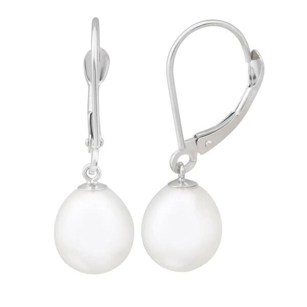 Gemstone Classics&#40;tm&#41; Freshwater Pearl 10kt. White Gold Earrings - image 