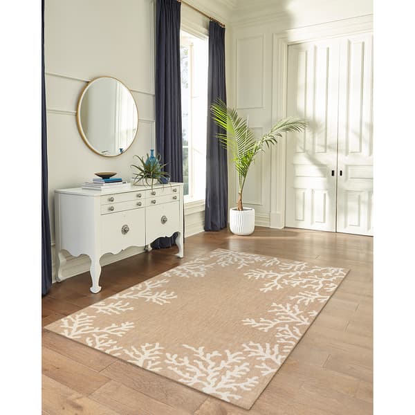 Liora Manne Carmel Coral Border Indoor/Outdoor Rectangle Area Rug