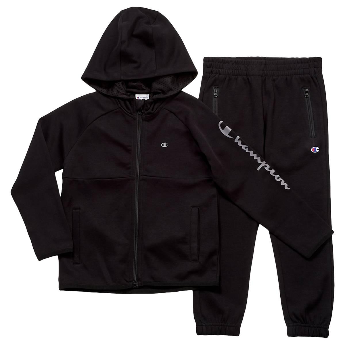 Boys (4-7) Champion(R) Zip-Up Double Knit Hoodie Set
