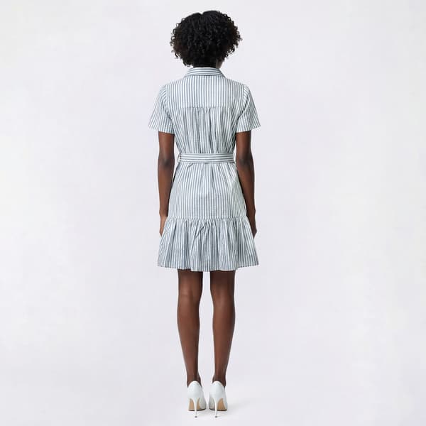 Womens Absolutely Famous Short Sleeve Flounce Hem Shirtdress