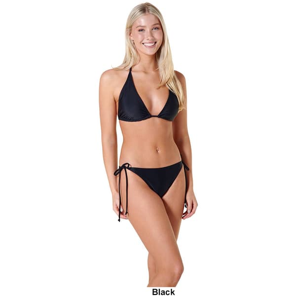 Juniors YMI&#174; Solid 2pc. Halter Neck Triangle Bikini Swim Set