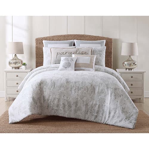 Oceanfront Resort Tropical Toile Comforter Set