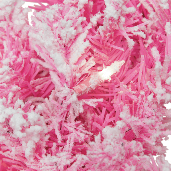 Northlight 24in. Pre-Lit Flocked Pink Pine Christmas Wreath
