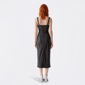 Juniors Emerald Sundae Glitter Square Neck Strap Ruch Midi Dress - image 2