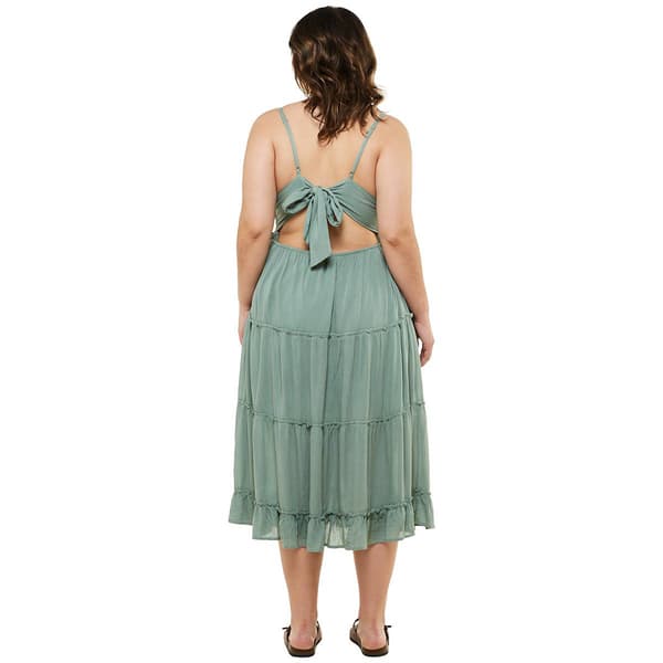Juniors Plus No Comment Crochet Open Back Midi Dress