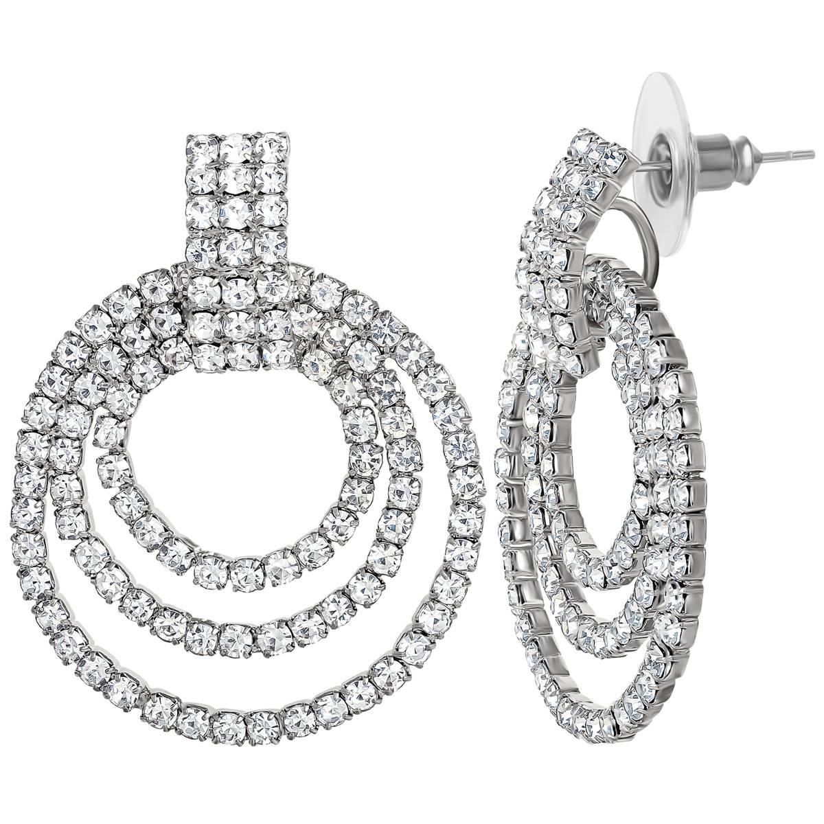 Jessica Simpson Imitation Rhodium Rhinestone Doorknocker...
