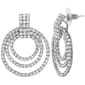 Jessica Simpson Imitation Rhodium Rhinestone Doorknocker Earrings - image 1