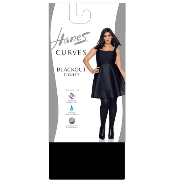 Plus Size Hanes(R) Curves Blackout Tights - image 