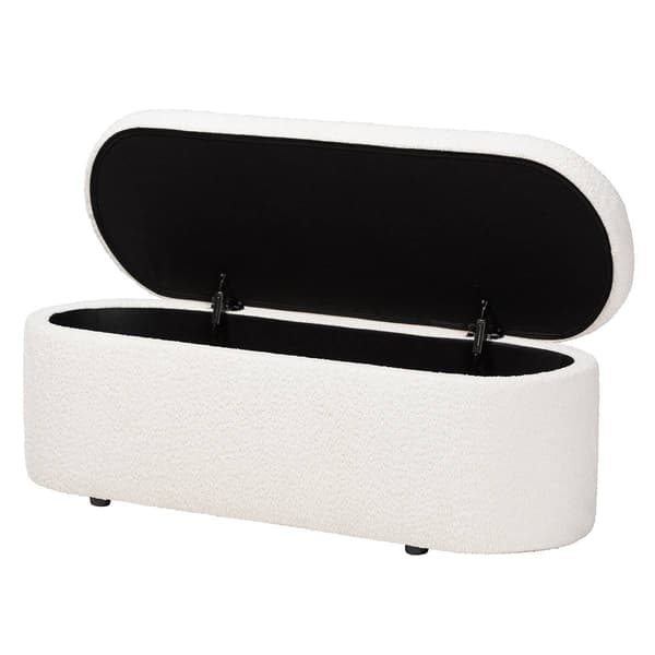 Baxton Studio Lavina Modern Teddy-Bear Fabric Storage Bench