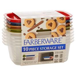 Farberware&#40;R&#41; 10pc. Rectangle Storage Set with Dark Lids