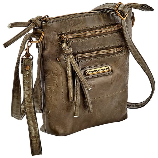 Stone Mountain Double Washed Paisley Embossed 3 Bagger Crossbody
