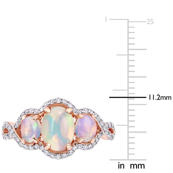 Gemstones Classics™ 10kt. Rose Gold Ethiopian Blue Opal Ring