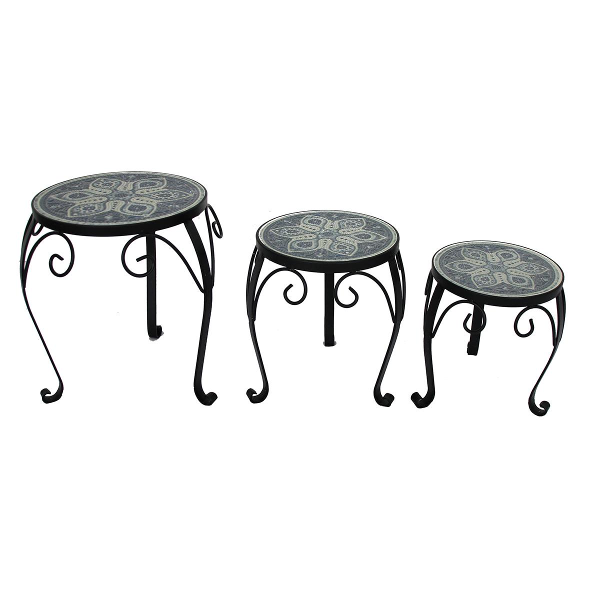 Round Mosaic Plant Stand