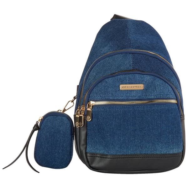 Adrienne Vittadini Moxie Denim Sling Bag w/ Removable Pouch