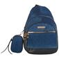Adrienne Vittadini Moxie Denim Sling Bag w/ Removable Pouch - image 1