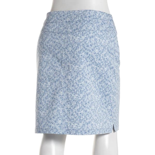 Petite Napa Valley Floral Super Stretch Pull On Split Hem Skort