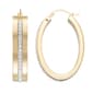 Evergold 14kt. Gold over Resin Oval Crystal Hoop Earrings - image 1