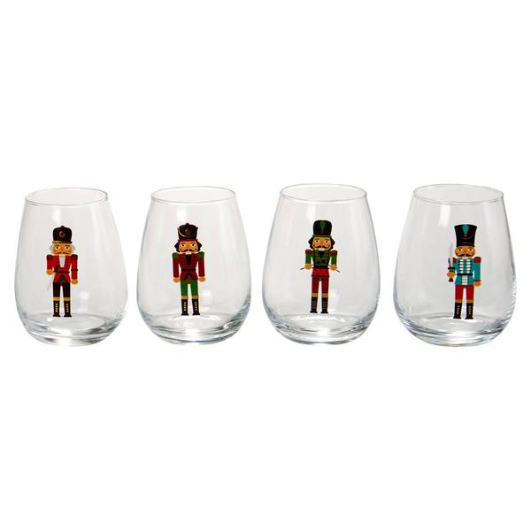 Home Essentials Nutcracker Stemless Glass - Set of 4 - image 