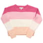 Girls &#40;7-16&#41; Pink Rose Stripe Matte Chenille Sweater - Candy Pink - image 1