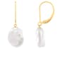Splendid Pearls 14kt. Gold Keshi Pearl Lever Back Earrings - image 1