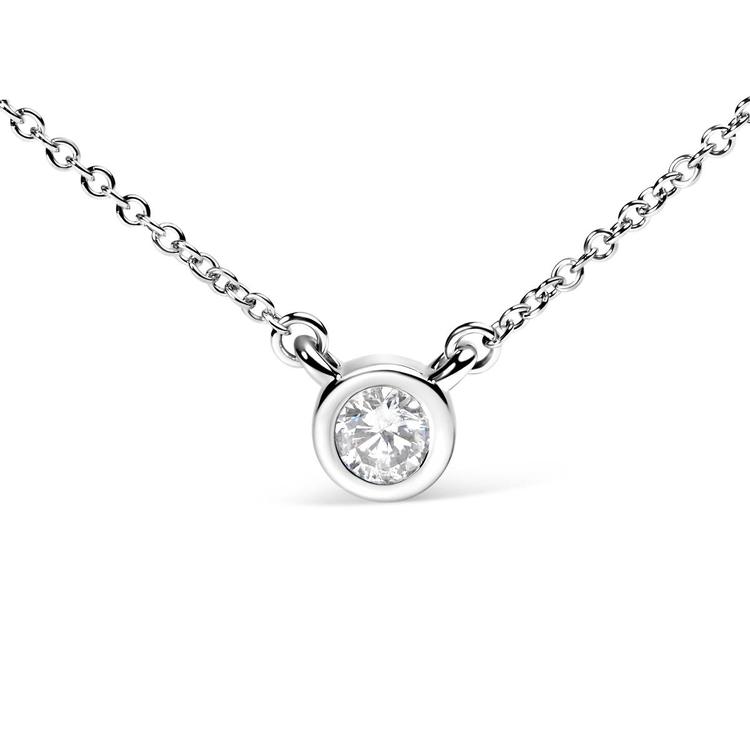 Haus of Brilliance 10kt. White Gold 1/2ctw. Diamond Round Pendant