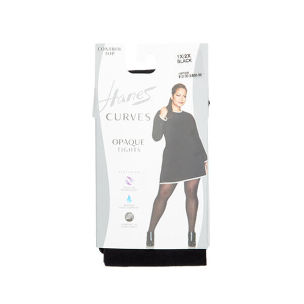 Plus Size Hanes&#40;R&#41; Curves Opaque Tights - image 