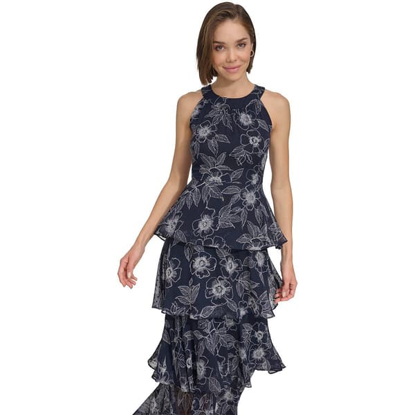 Womens Tommy Hilfiger Sleeveless Halter Neck Tier Maxi Dress