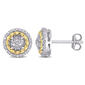 Diamond Classics&#40;tm&#41; Sterling Silver Floral Halo Earrings - image 1