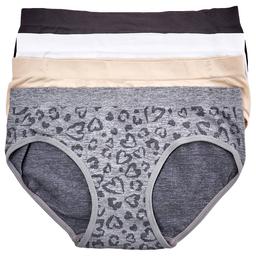 Girls Sweet Princess 4pk. Leopard/Solid Seamless Hipsters