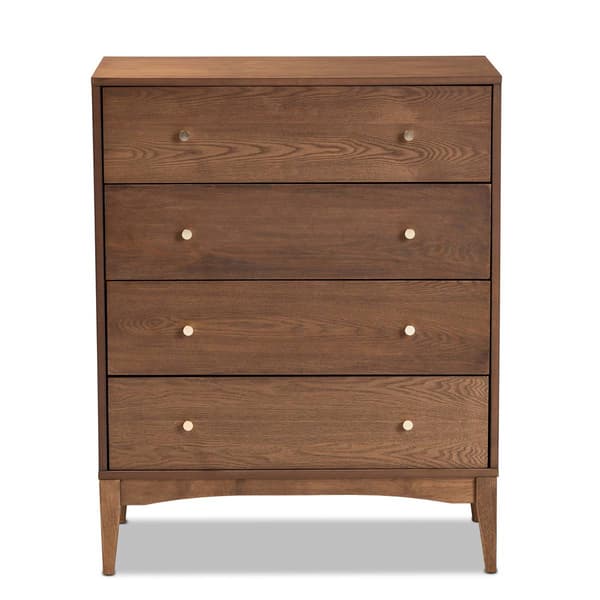 Baxton Studio Landis MidCentury Ash Walnut Wood 4Drawer Chest Boscov's