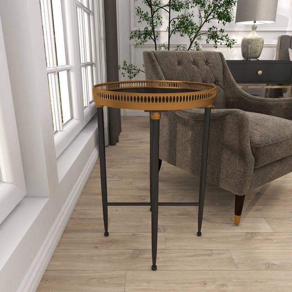 9th & Pike® Black Metal Traditional Accent Table
