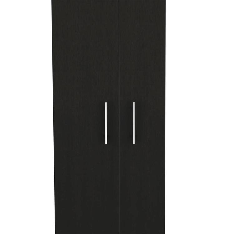 FM FURNITURE Norway Black Broom Closet Pantry