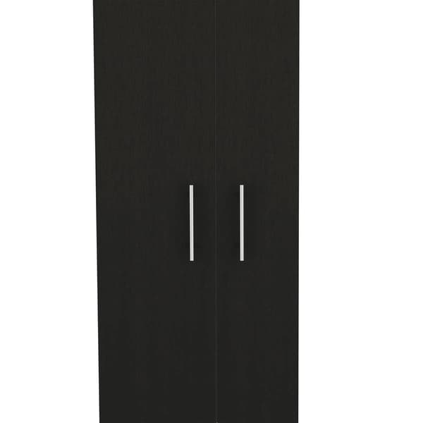 FM FURNITURE Norway Black Broom Closet Pantry