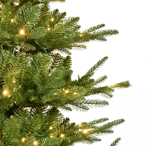 Puleo International 7.5ft. Pre-Lit Slim Hillside Spruce Tree