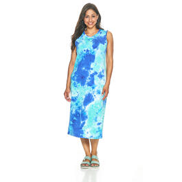 Womens Connected Apparel Sleeveless Knit Tie Dye Maxi Dress