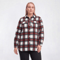 Plus Size Mountain Ridge Plaid Twill Shacket - Cream/Red/Black - image 1
