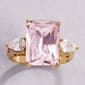Ashley Cooper(tm) Rectangular Pink Stone & Ring with Clear Baguettes - image 1
