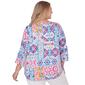 Plus Size Ruby Rd. Bright Blooms 3/4 Sleeve Patchwork Tee - image 2